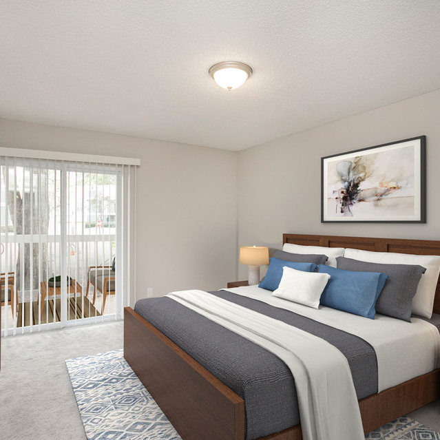 The View at Shelby Farms - Bedroom with Balcony