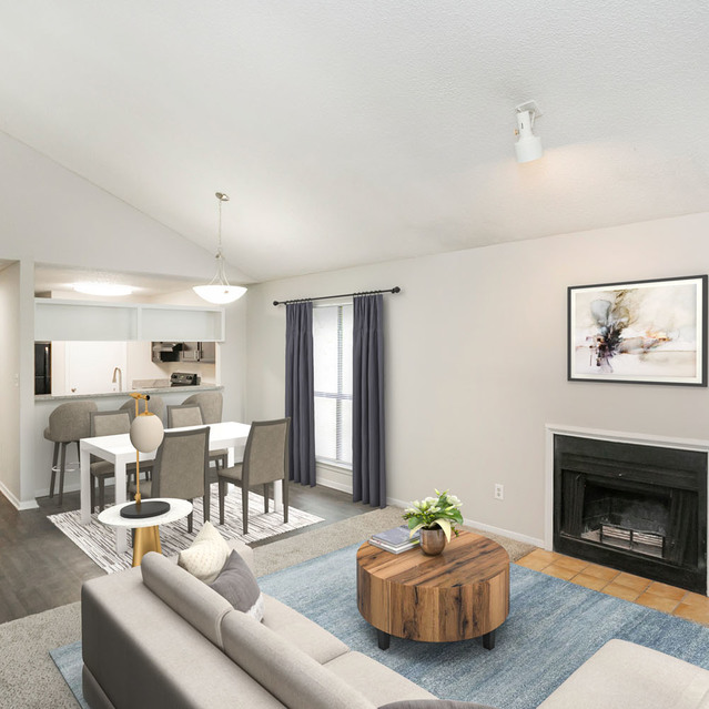 The View at Shelby Farms - Apartment Interior with Fireplace